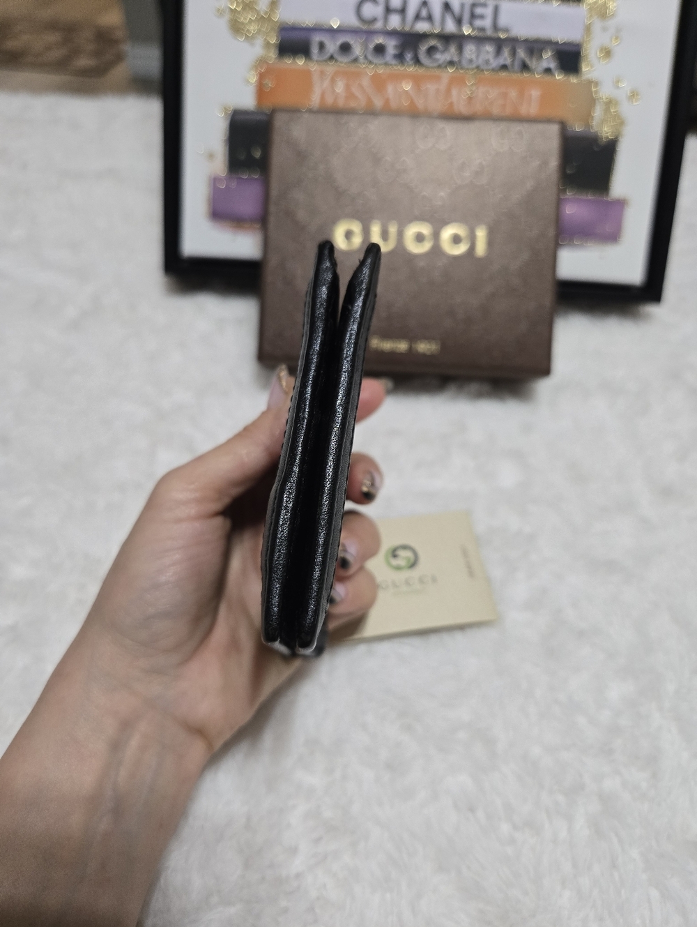 Gucci Black Guccissima Leather Bifold Sherryline Men's Wallet - Picture 7 of 9